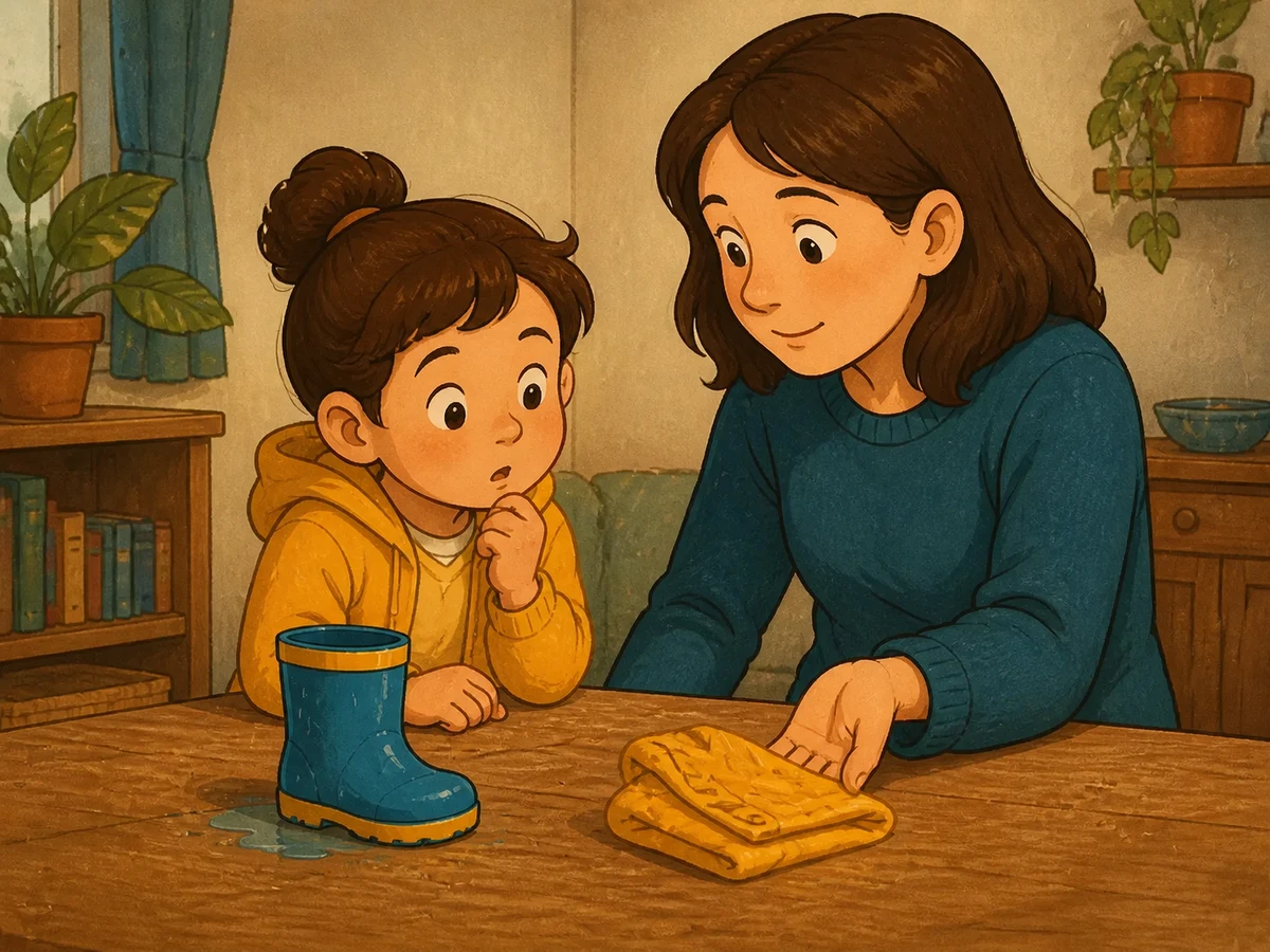 La première idée de l'enfant reste présente tandis qu'un second point de vue est ajouté à la discussion.